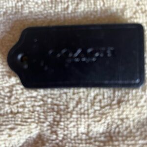Coach Black Leather Keychain